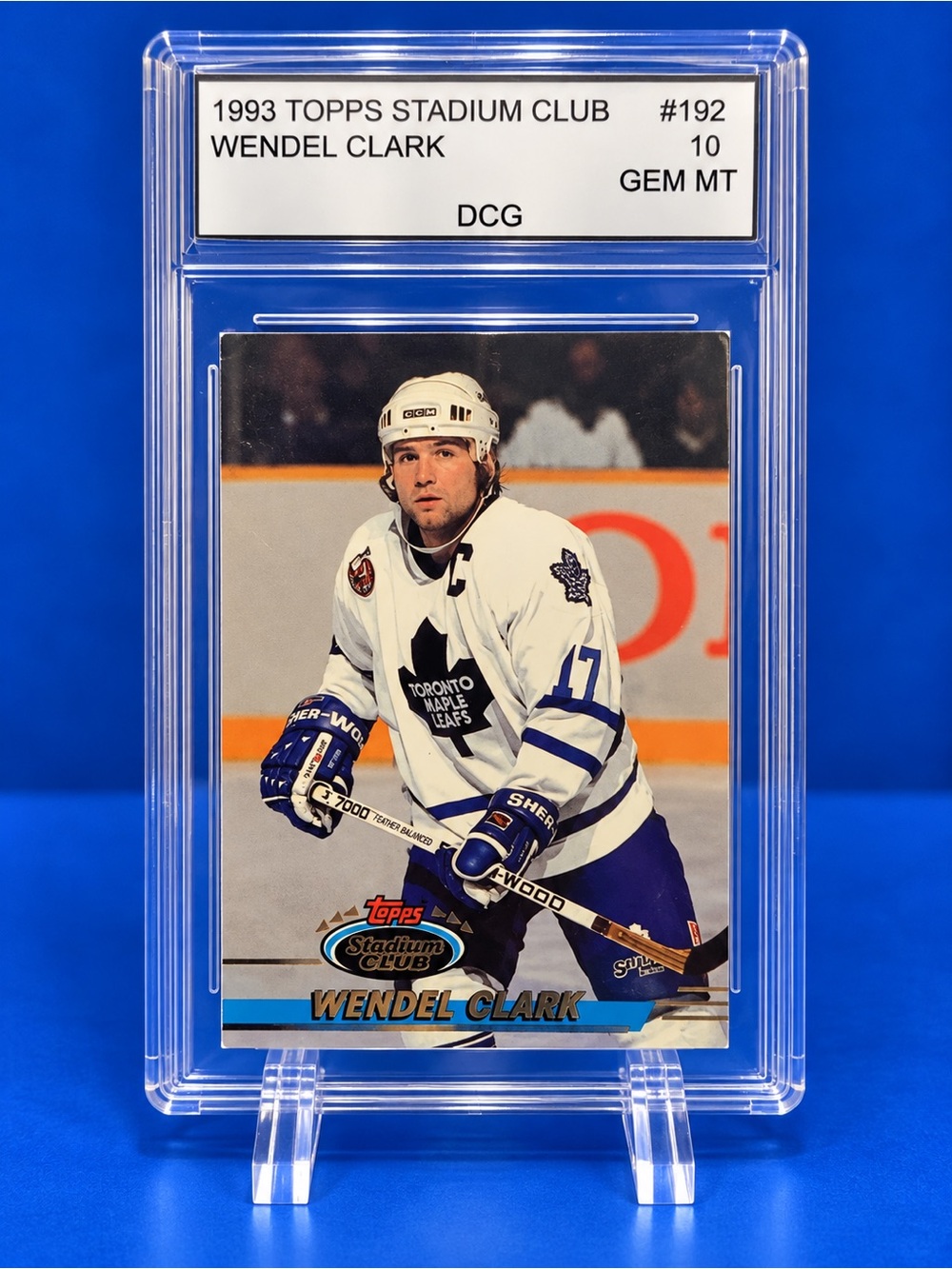 1993 Topps Wendel Clark Hockey Card Toronto Maple Leafs